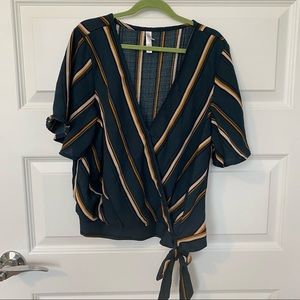 Xhilaration Striped Crop Top